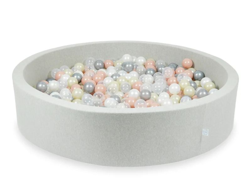 Piscine à balles en gris clair 130x30 cm avec 600 balles