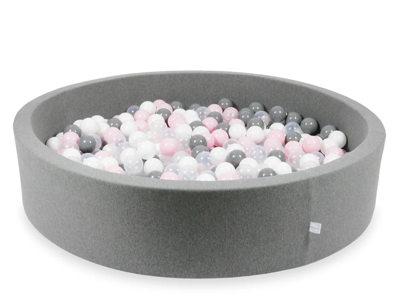 Piscine à balles en gris 130x30 cm avec 600 balles
