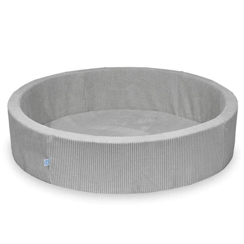 Piscine à Balles 130x30 velours côtelé gris sans balles