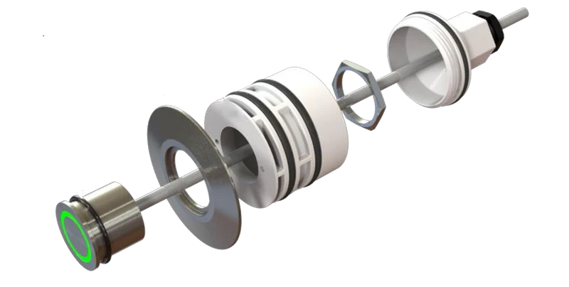 Traversée de Paroi CCEI pour Bouton Piezo Inox – Encastrement Margelle Piscine Béton