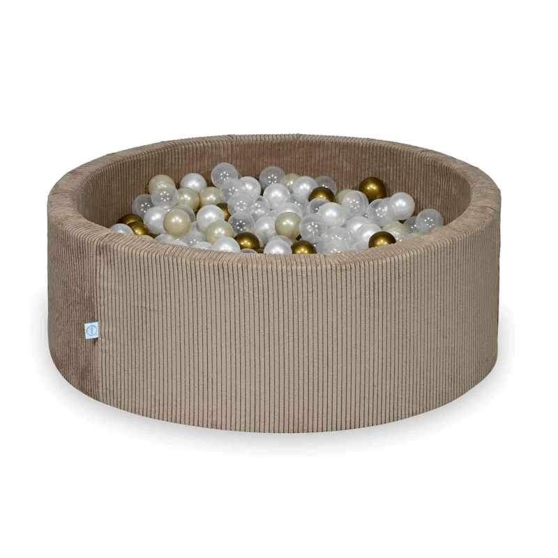 Piscine à balles en velours côtelé Toffee 110x40 cm avec 500balles