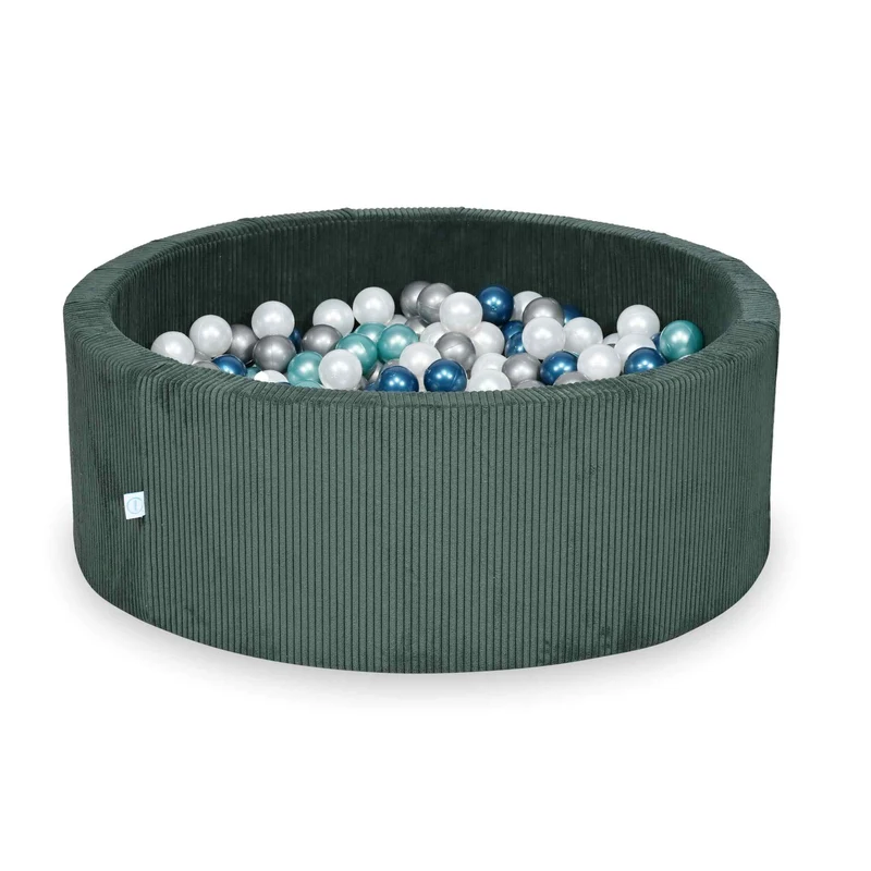 Piscine à balles en velours côtelé Vert 110x40 cm avec 500balles