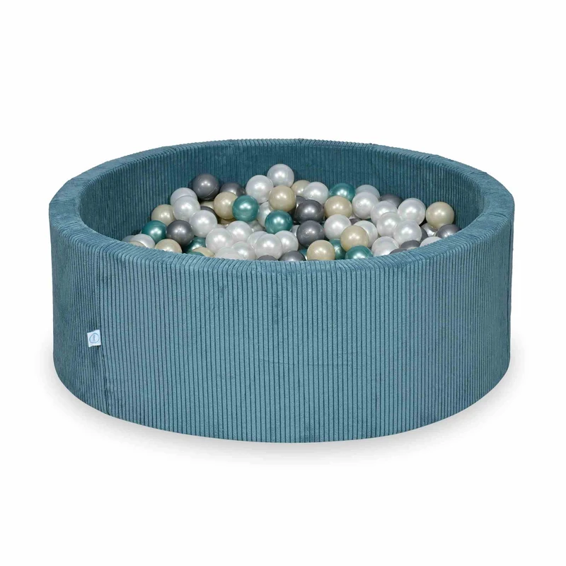 Piscine à balles en velours côtelé Bleu 110x40 cm avec 500balles