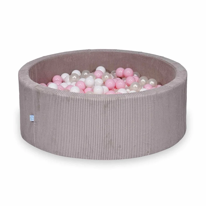 Piscine à balles en velours côtelé côtelé rose clair 110x40 cm avec 500balles
