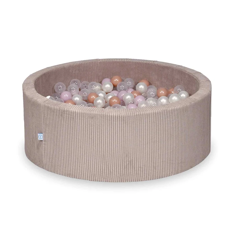 Piscine à balles en velours côtelé côtelé rose clair 110x40 cm avec 500balles