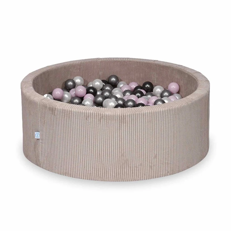 Piscine à balles en velours côtelé côtelé rose clair 110x40 cm avec 500balles