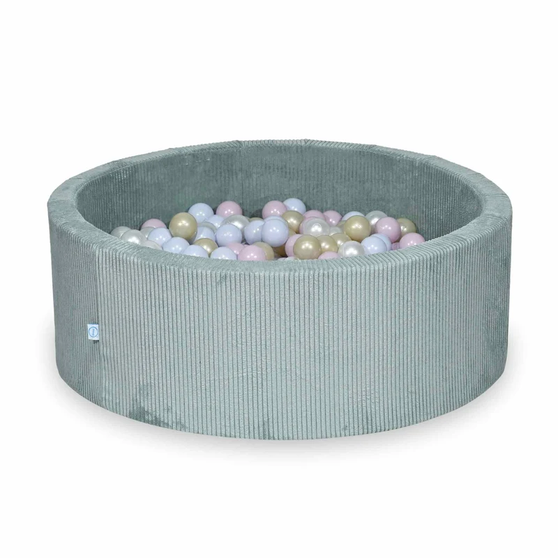 Piscine à balles en velours côtelé menthe claire 110x40 cm avec 500balles