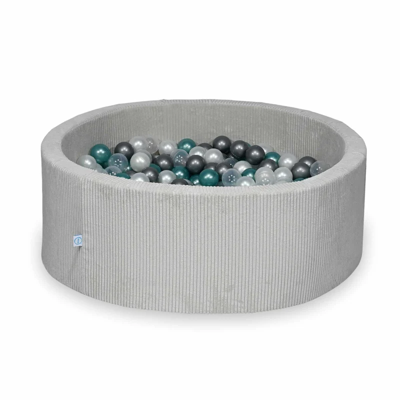 Piscine à balles en velours côtelé Gris 110x40 cm avec 500balles