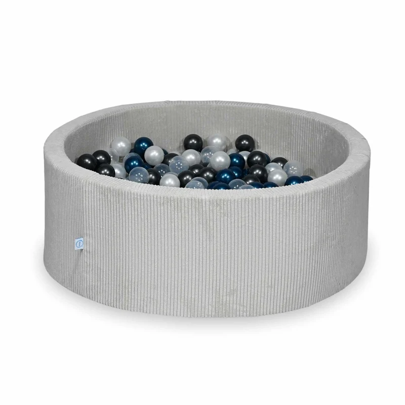 Piscine à balles en velours côtelé Gris 110x40 cm avec 500balles