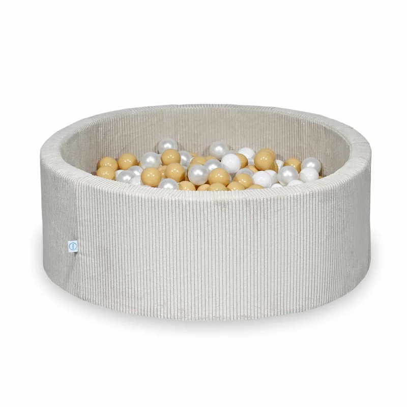 Piscine à balles en velours côtelé beige 110x40 cm avec 500balles