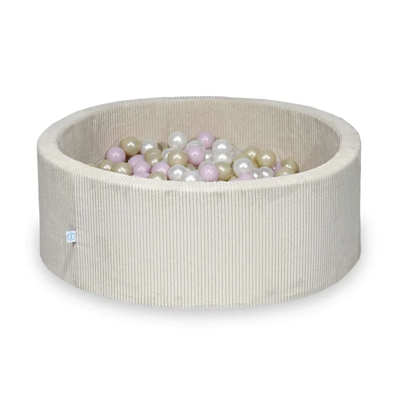 Piscine à balles en velours côtelé beige 110x40 cm avec 500balles