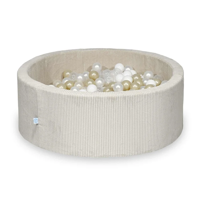 Piscine à balles en velours côtelé beige 110x40 cm avec 500balles