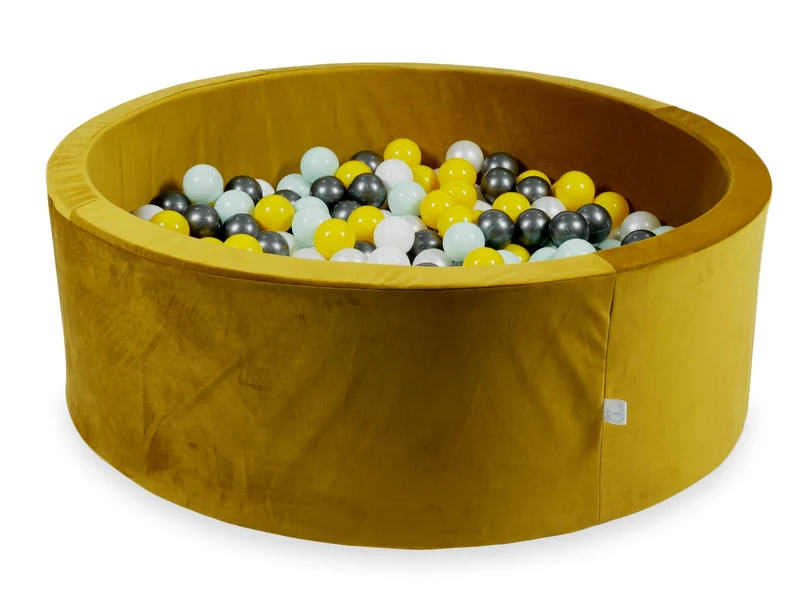 Piscine à balles en velours velvet dore 110x40 cm avec 500balles