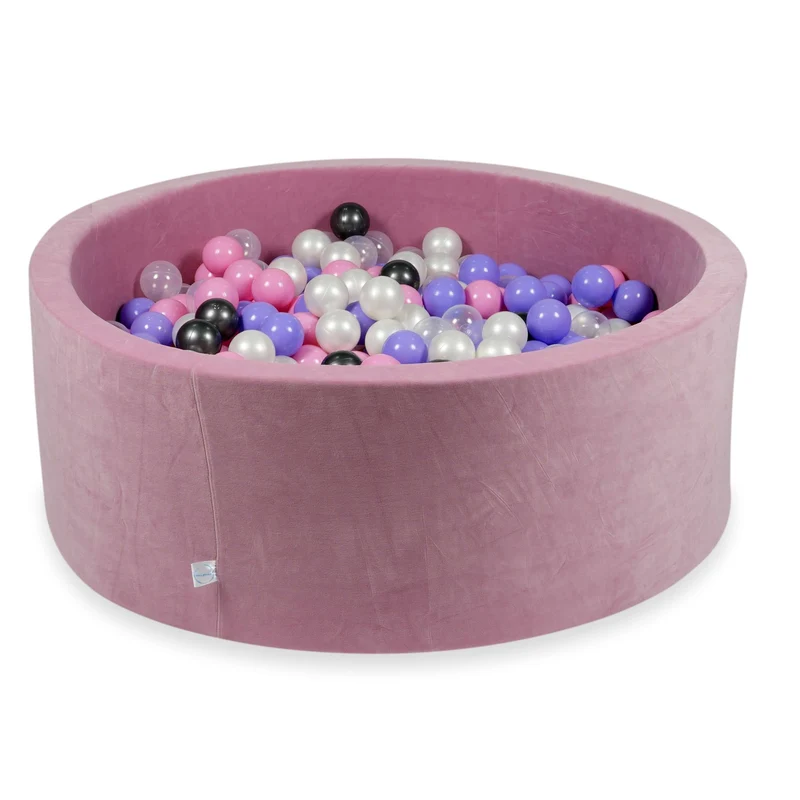 Piscine à balles en velours velvet soft rose 110x40 cm avec 500balles
