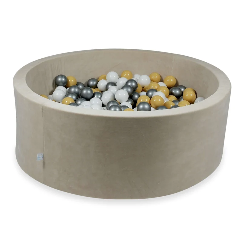 Piscine à balles en velvet soft beige 110x40 cm avec 500balles