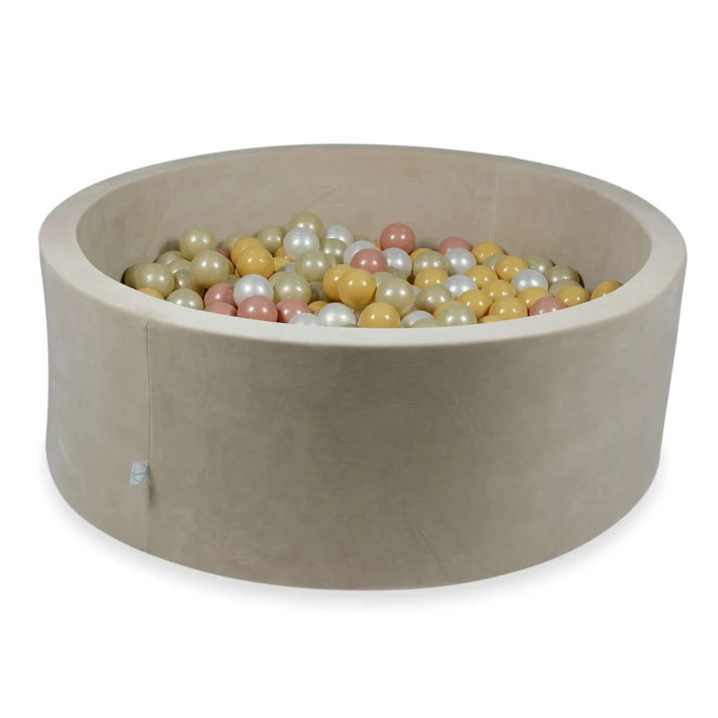 Piscine à balles en velvet soft beige 110x40 cm avec 500balles