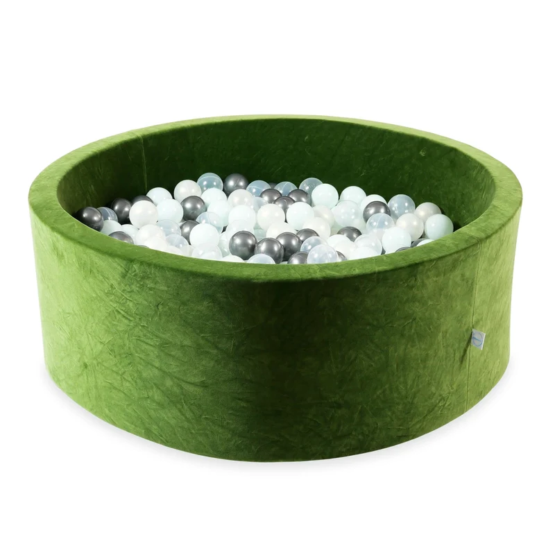 Piscine à balles en velvet soft olive 110x40 cm avec 500balles