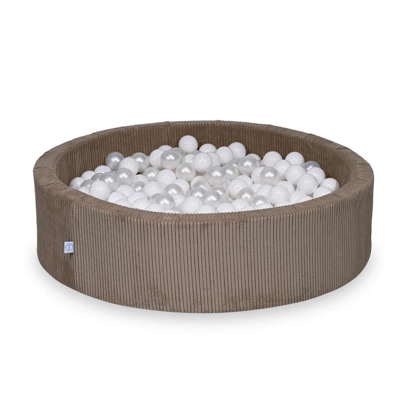 Piscine à balles en velours côtelé Toffee 110x30 cm avec 400 balles