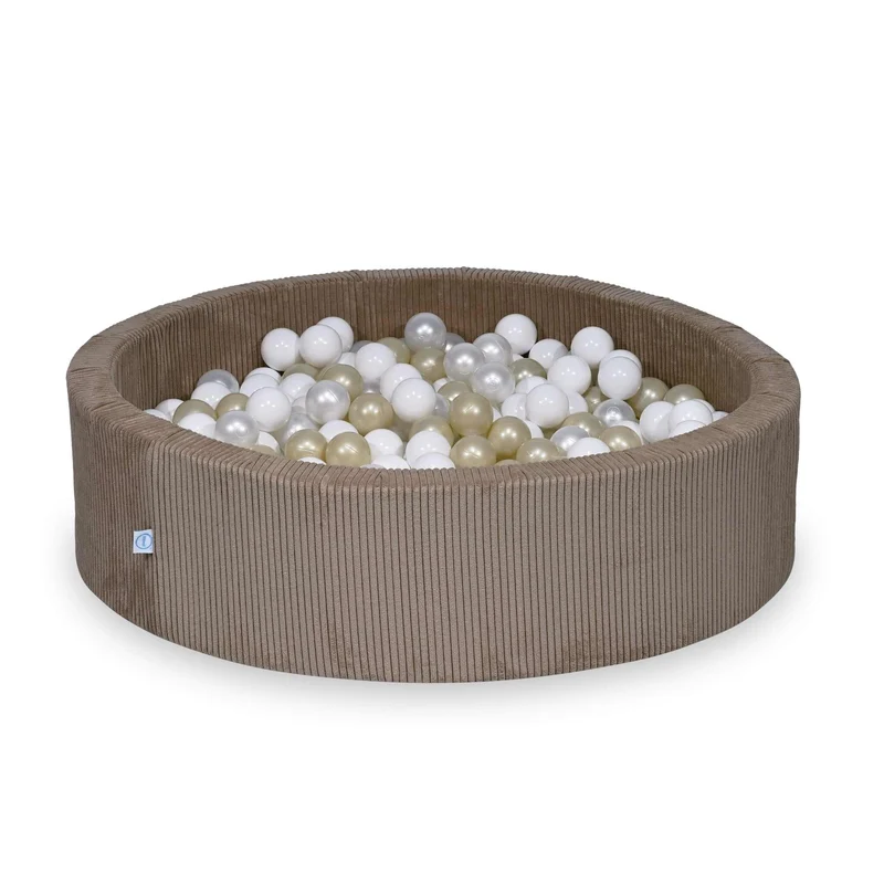 Piscine à balles en velours côtelé Toffee 110x30 cm avec 400 balles