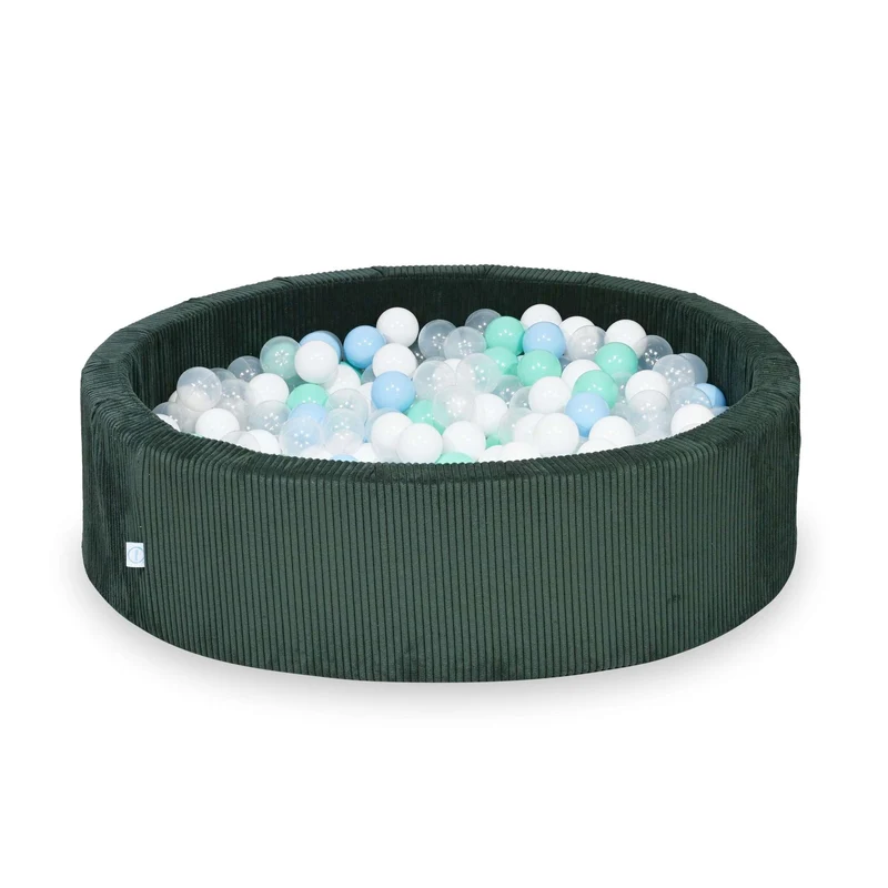 Piscine à balles en velours côtelé Vert 110x30 cm avec 400 balles