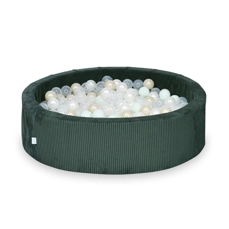 Piscine à balles en velours côtelé Vert 110x30 cm avec 400 balles