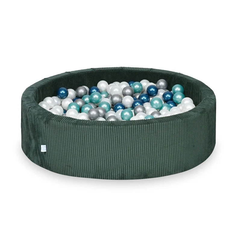 Piscine à balles en velours côtelé Vert 110x30 cm avec 400 balles