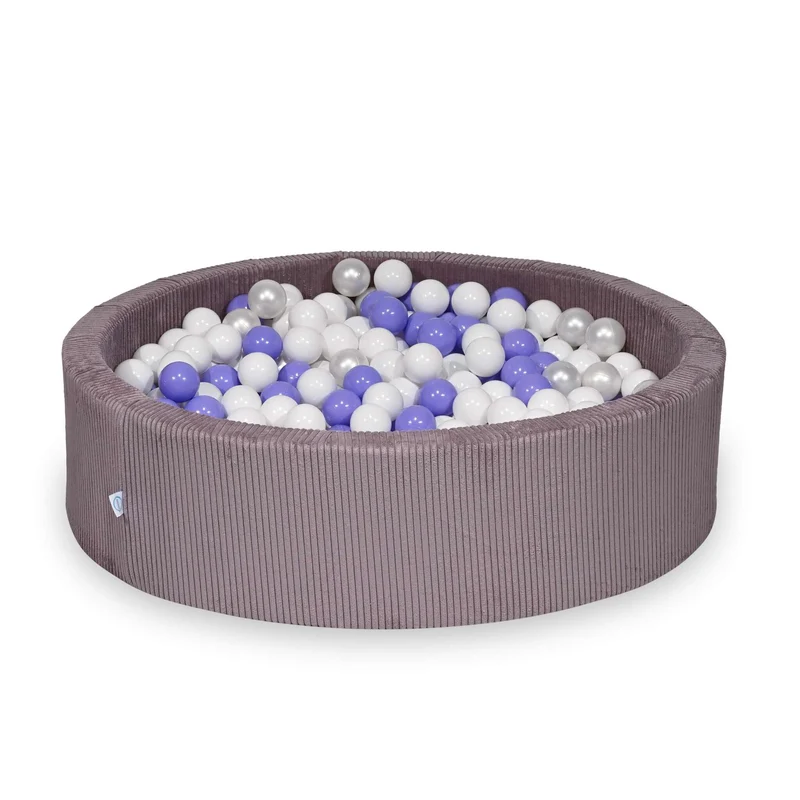 Piscine à balles en velours côtelé Lavende 110x30 cm avec 400 balles