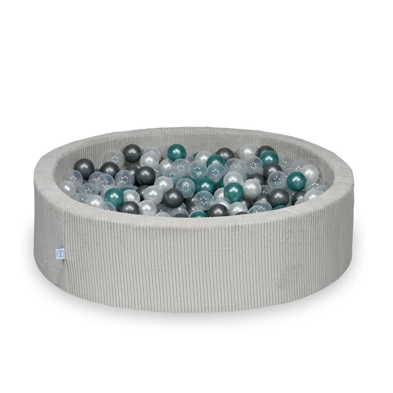 Piscine à balles en velours côtelé Gris 110x30 cm avec 400 balles