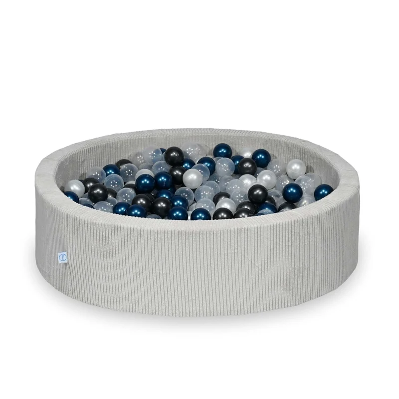 Piscine à balles en velours côtelé Gris 110x30 cm avec 400 balles