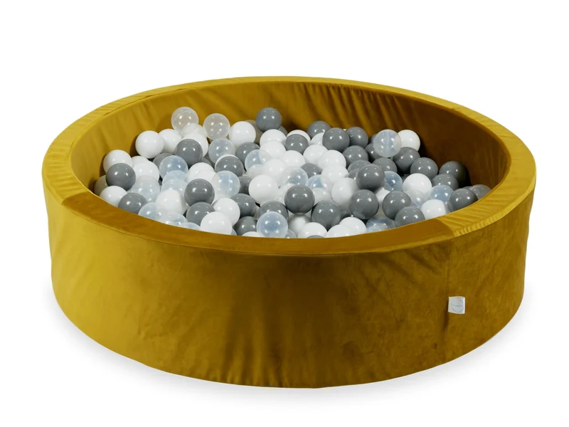 Piscine à balles en velours velvet dore 110x30 cm avec 400 balles