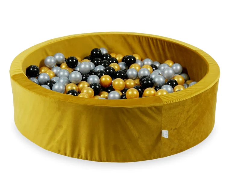 Piscine à balles en velours velvet dore 110x30 cm avec 400 balles