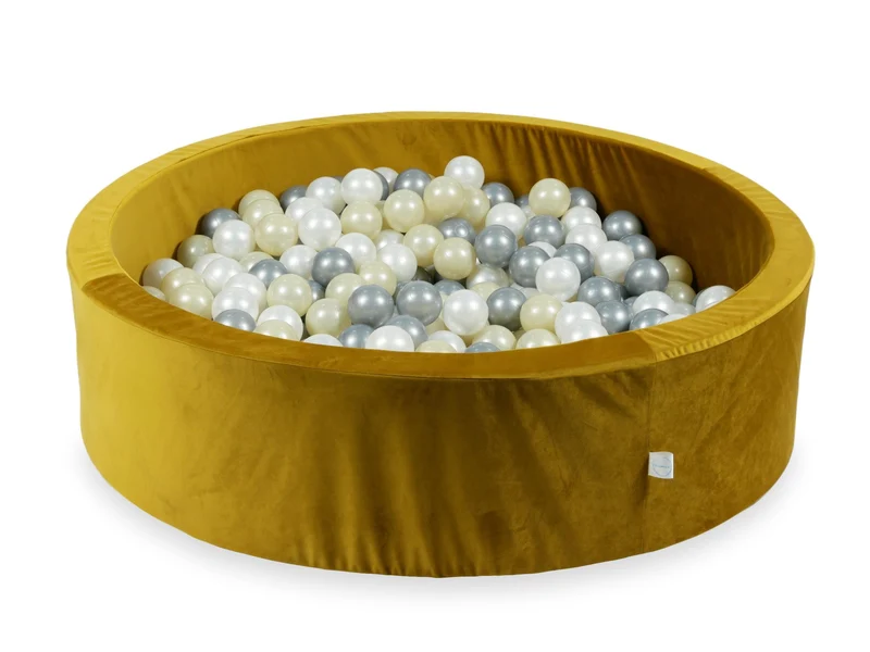 Piscine à balles en velours velvet dore 110x30 cm avec 400 balles