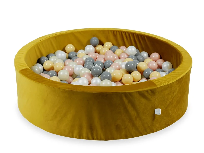 Piscine à balles en velours velvet dore 110x30 cm avec 400 balles