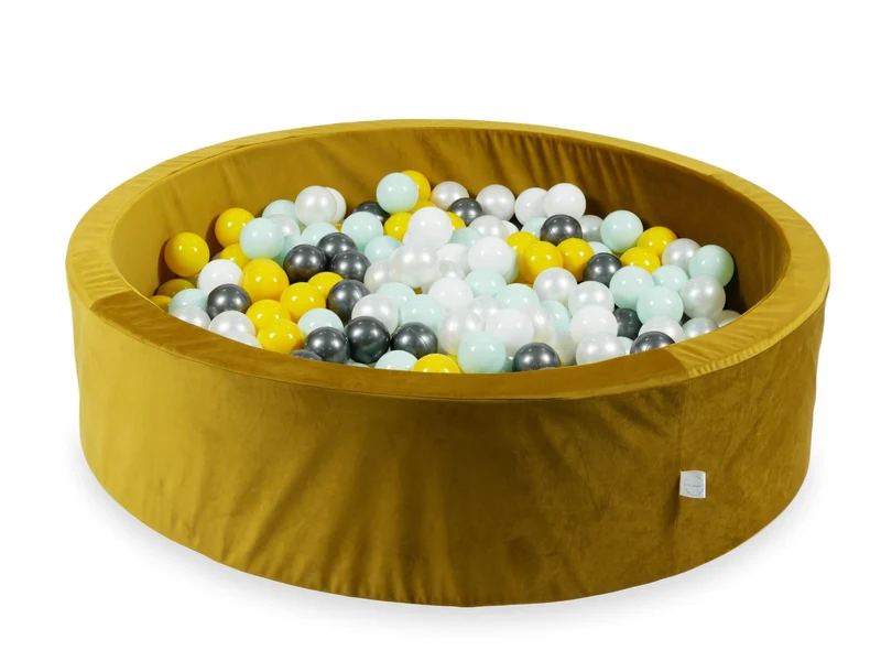 Piscine à balles en velours velvet dore 110x30 cm avec 400 balles