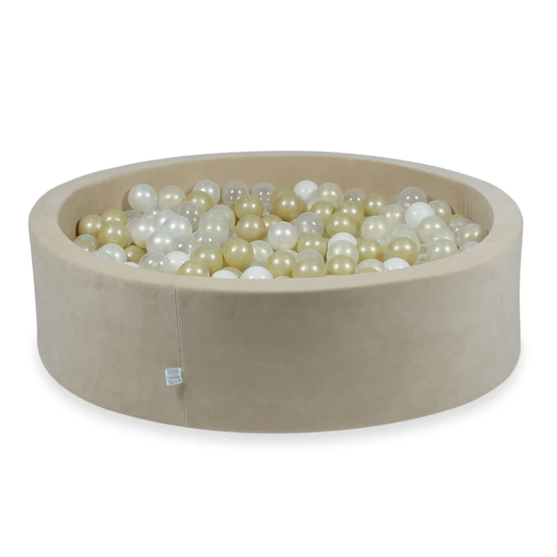 Piscine à balles en velvet soft beige 110x30 cm avec 400 balles