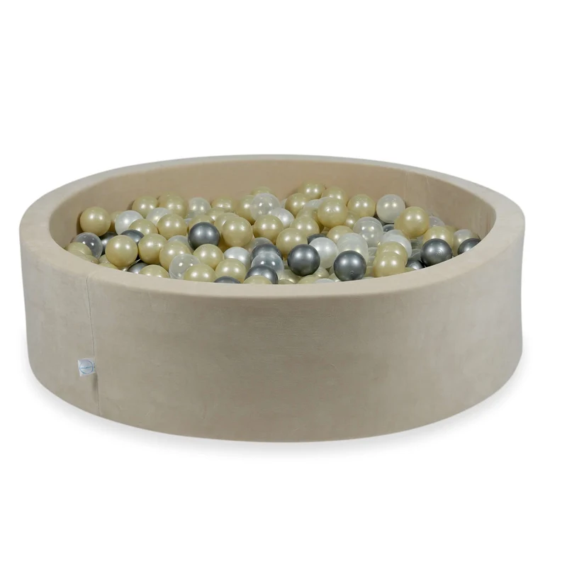 Piscine à balles en velvet soft beige 110x30 cm avec 400 balles