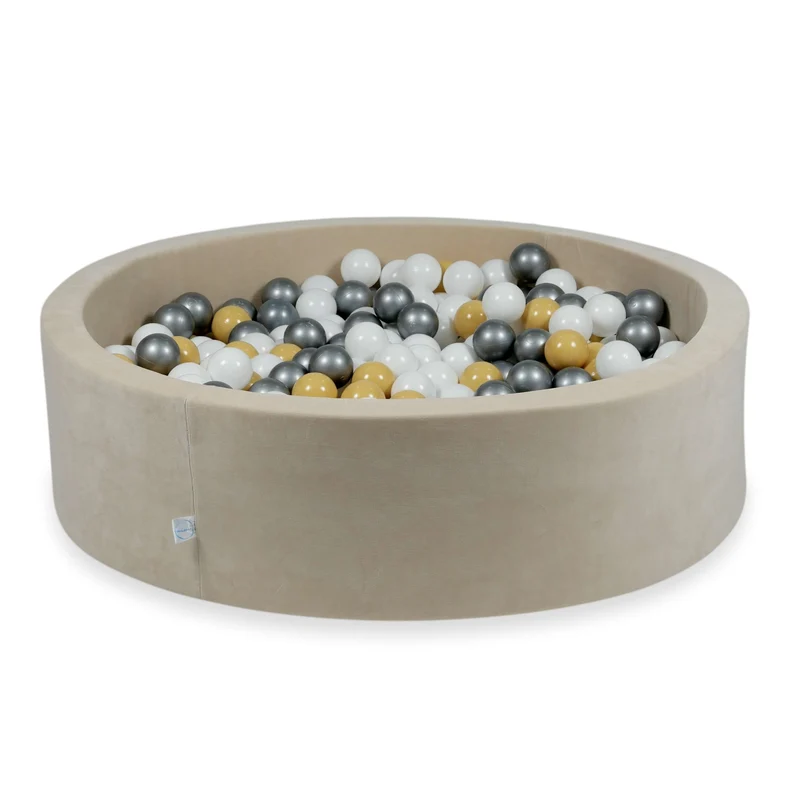 Piscine à balles en velvet soft beige 110x30 cm avec 400 balles