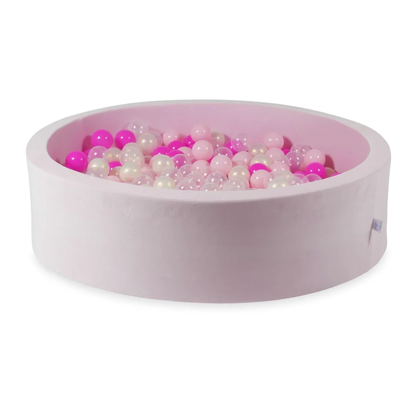 Piscine à balles en velvet soft light pink 110x30 cm avec 400 balles