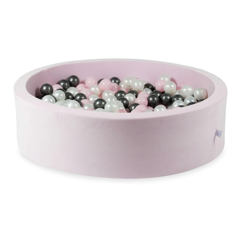 Piscine à balles en velvet soft light pink 110x30 cm avec 400 balles
