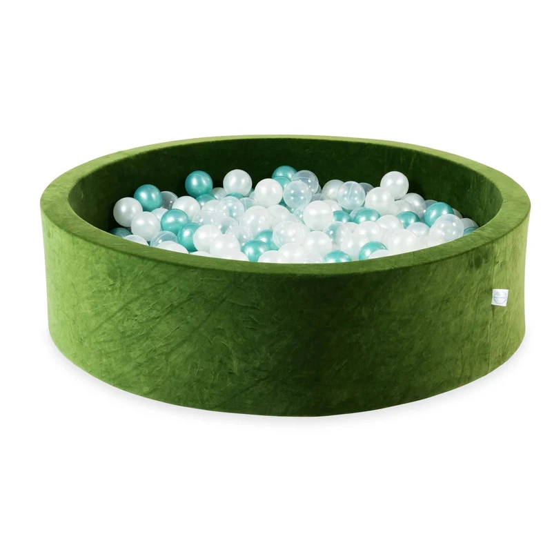 Piscine à balles en velvet soft olive 110x30 cm avec 400 balles