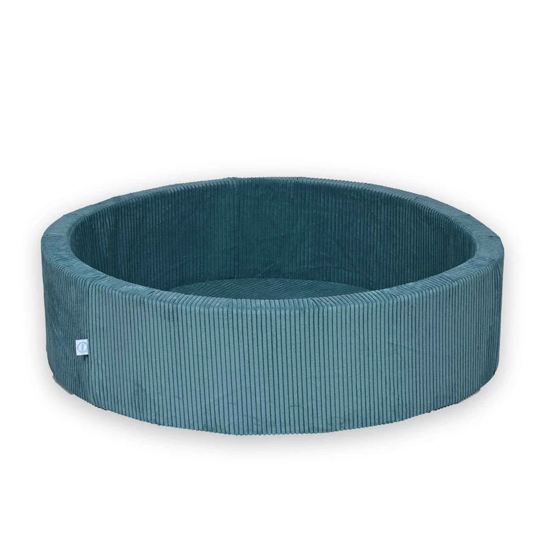 Piscine à Balles 110x30 velours côtelé bleu sans balles