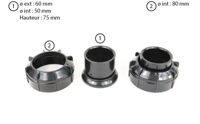 Kit raccord union pompe Swimmey écrou-manchon et joint x2 - Pentair