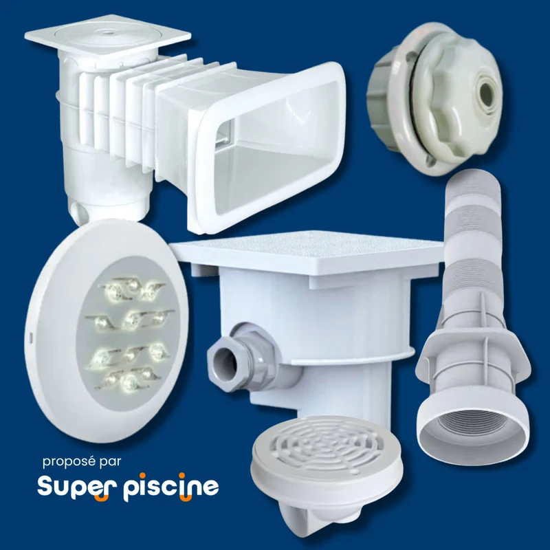Kit pièces à sceller mini piscine Weltico avec projecteur blanc