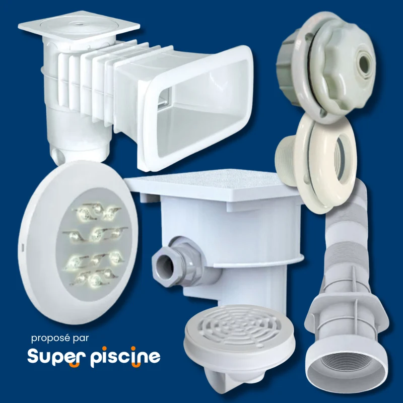 Kit pièces à sceller Weltico à partir de 9 x 4 m avec projecteurs LED blanc