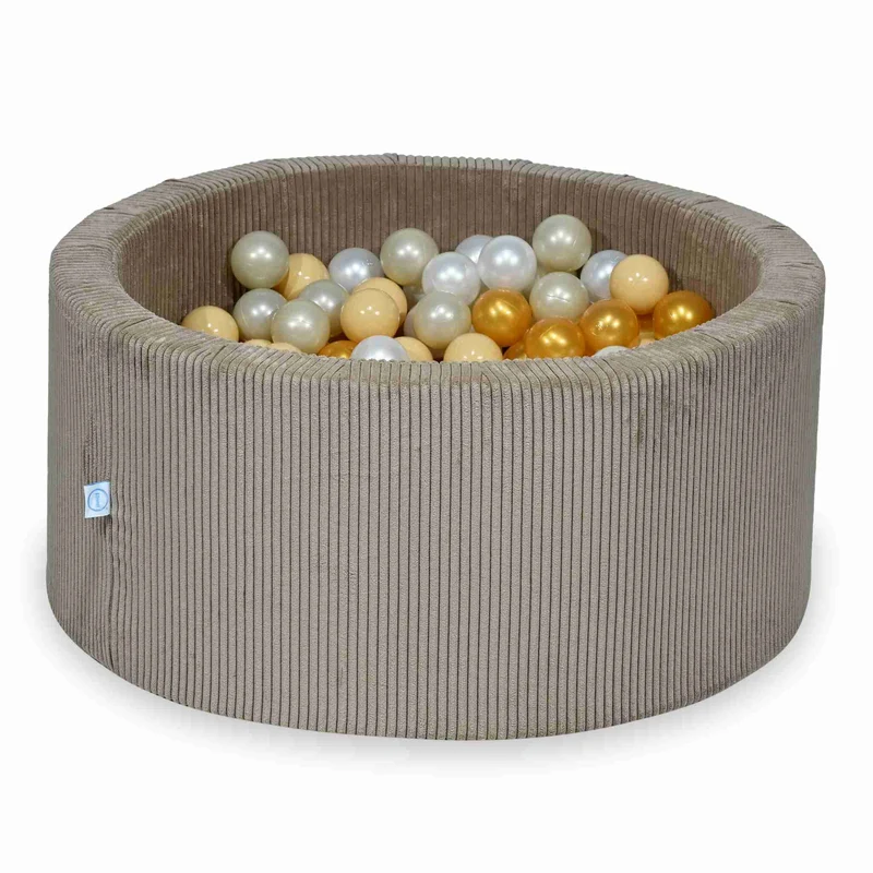 Piscine à balles en velours côtelé Toffee 90x40 cm avec 300 balles