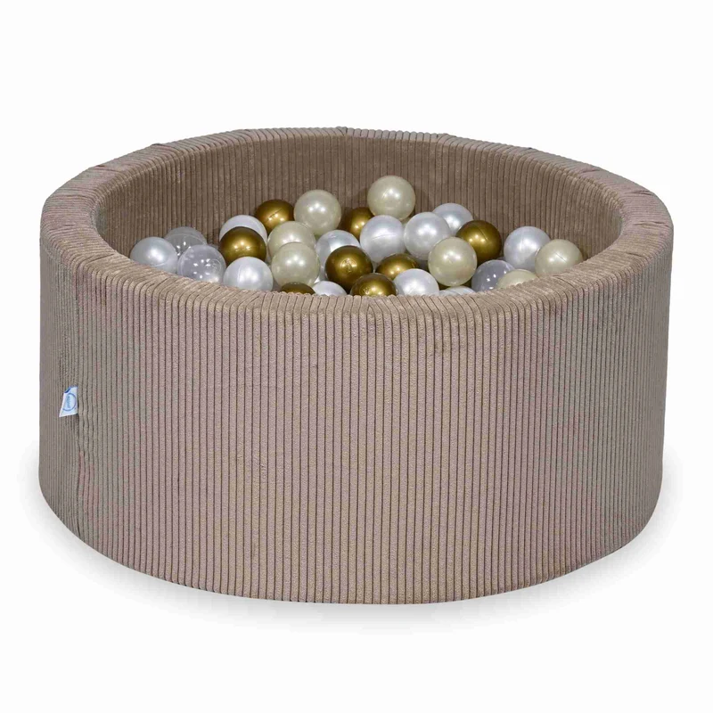 Piscine à balles en velours côtelé Toffee 90x40 cm avec 300 balles
