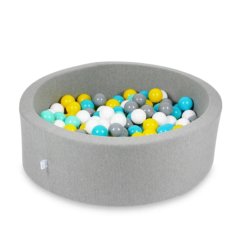 Piscine à balles en gris 90x30 cm avec 200 balles
