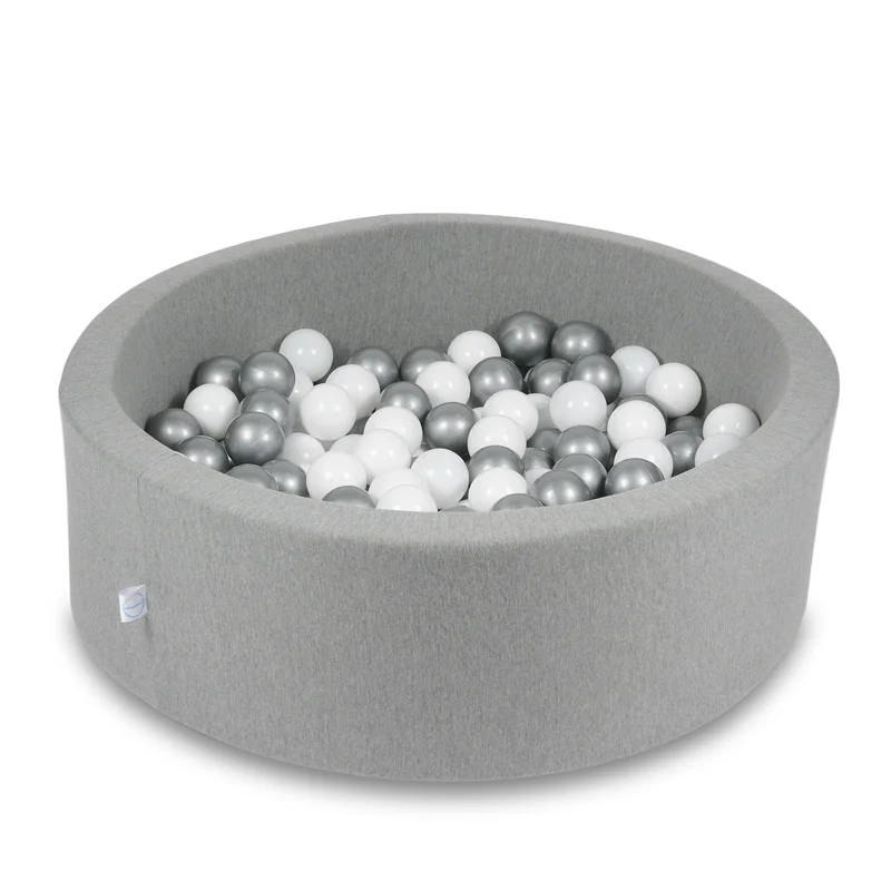 Piscine à balles en gris 90x30 cm avec 200 balles