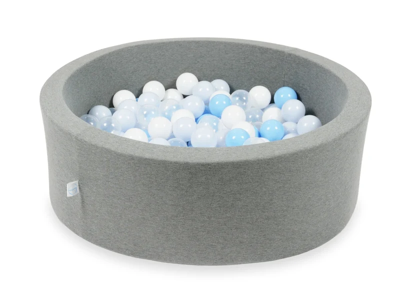 Piscine à balles en gris 90x30 cm avec 200 balles