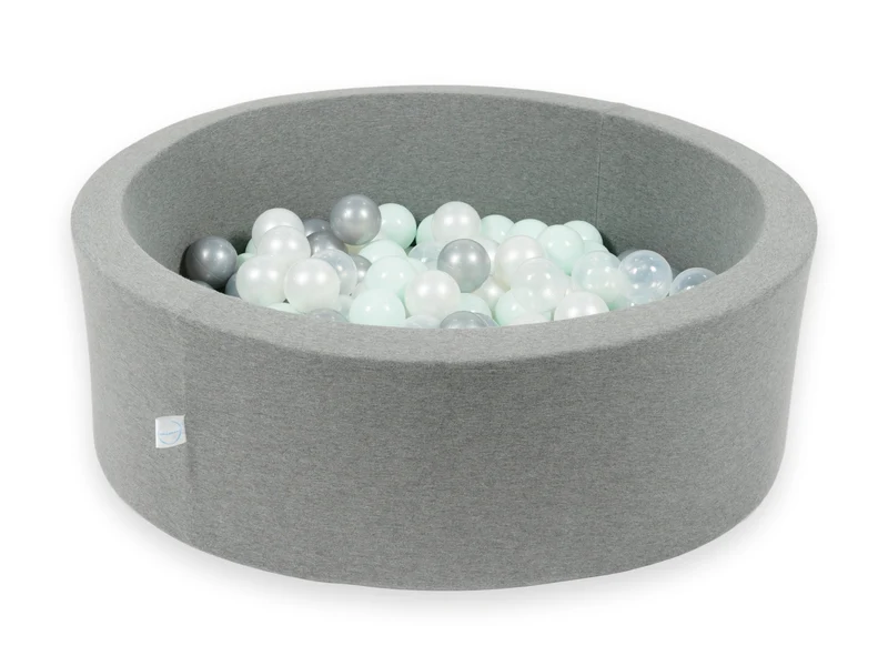 Piscine à balles en gris 90x30 cm avec 200 balles